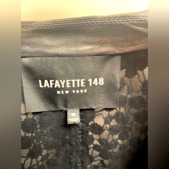 Lafayette New York 148 size 16 or Lace & Leather Jacket, lined. - Picture 3 of 6